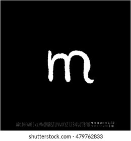 Alphabet & number / handwriting - vector