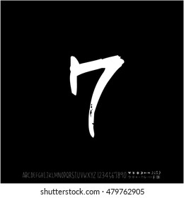 Alphabet & number / handwriting - vector