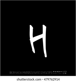 Alphabet & number / handwriting - vector
