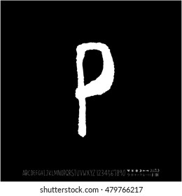 Alphabet & number / handwriting - vector