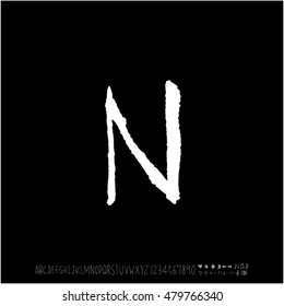 Alphabet & number / handwriting - vector