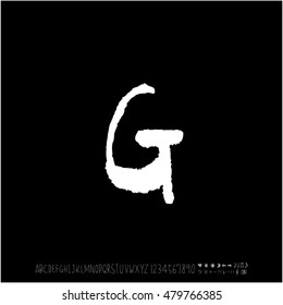 Alphabet & number / handwriting - vector