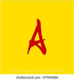 Alphabet & number / handwriting - vector