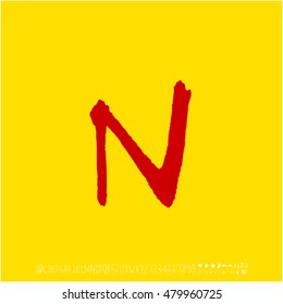 Alphabet & number / handwriting - vector