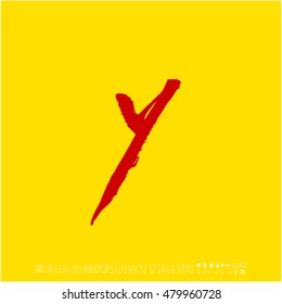 Alphabet & number / handwriting - vector