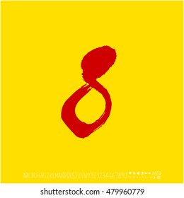 Alphabet & number / handwriting - vector