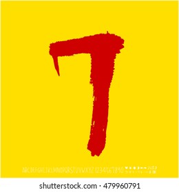 Alphabet & number / handwriting - vector