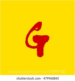 Alphabet & number / handwriting - vector