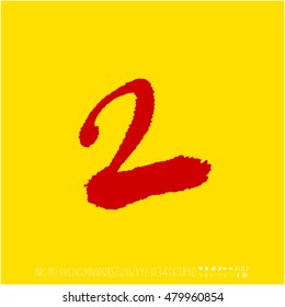 Alphabet & number / handwriting - vector