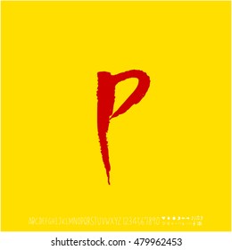 Alphabet & number / handwriting - vector