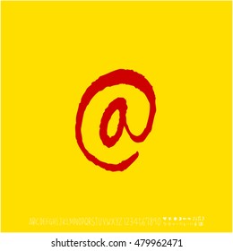 Alphabet & number / handwriting - vector