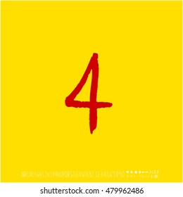 Alphabet & number / handwriting - vector