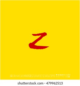 Alphabet & number / handwriting - vector