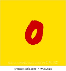 Alphabet & number / handwriting - vector