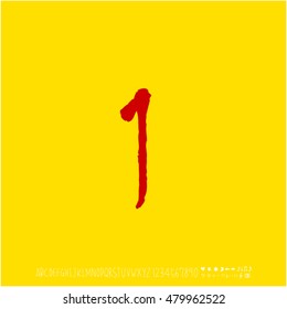 Alphabet & number / handwriting - vector