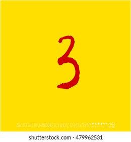 Alphabet & number / handwriting - vector