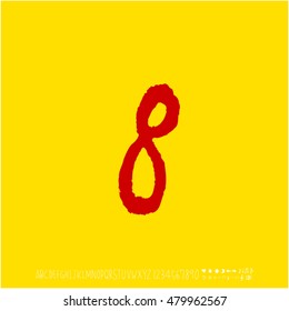 Alphabet & number / handwriting - vector