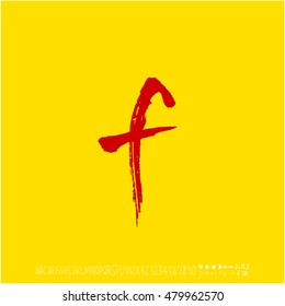 Alphabet & number / handwriting - vector