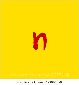 Alphabet & number / handwriting - vector