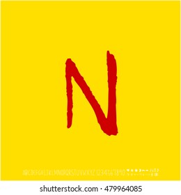 Alphabet & number / handwriting - vector