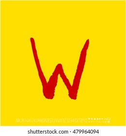 Alphabet & number / handwriting - vector