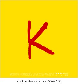 Alphabet & number / handwriting - vector