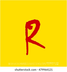 Alphabet & number / handwriting - vector