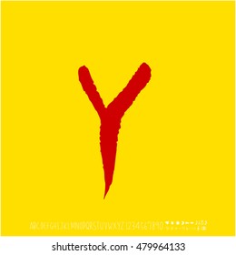 Alphabet & number / handwriting - vector