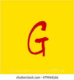 Alphabet & number / handwriting - vector