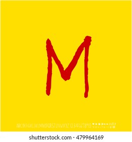 Alphabet & number / handwriting - vector