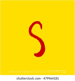 Alphabet & number / handwriting - vector