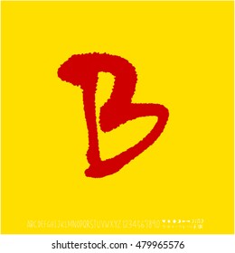 Alphabet & number / handwriting - vector