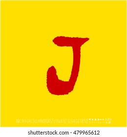 Alphabet & number / handwriting - vector