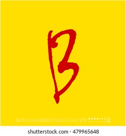 Alphabet & number / handwriting - vector