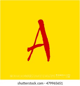 Alphabet & number / handwriting - vector