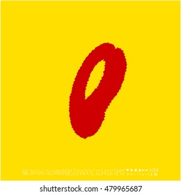 Alphabet & number / handwriting - vector
