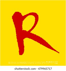 Alphabet & number / handwriting - vector
