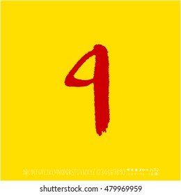 Alphabet & number / handwriting - vector