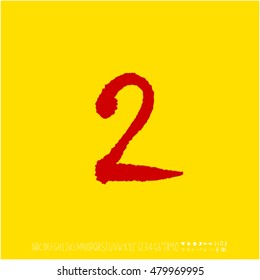 Alphabet & number / handwriting - vector