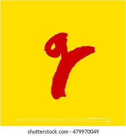 Alphabet & number / handwriting - vector