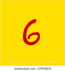 Alphabet & number / handwriting - vector
