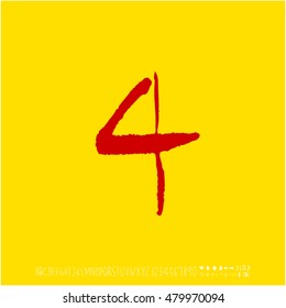 Alphabet & number / handwriting - vector