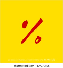 Alphabet & number / handwriting - vector