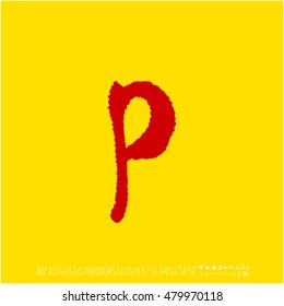 Alphabet & number / handwriting - vector
