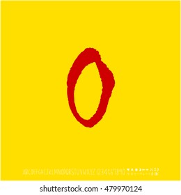 Alphabet & number / handwriting - vector