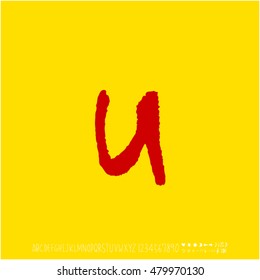 Alphabet & number / handwriting - vector