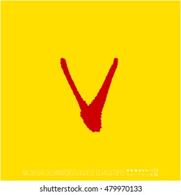 Alphabet & number / handwriting - vector