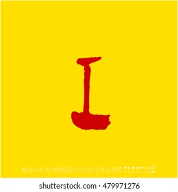 Alphabet & number / handwriting - vector