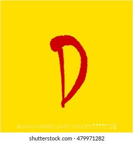 Alphabet & number / handwriting - vector