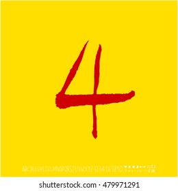 Alphabet & number / handwriting - vector